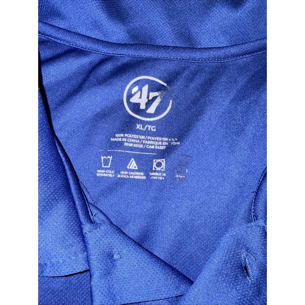 Chicago Cubs MLB '47 Mens Sz XL Royal Blue Performance Short Sleeve Polo